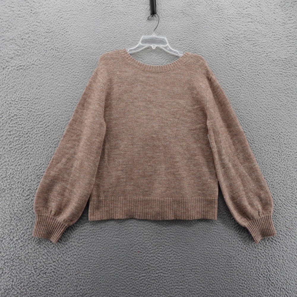 French Connection Brown Marl Knit Sweater Balloon‎ Sleeve Women Small